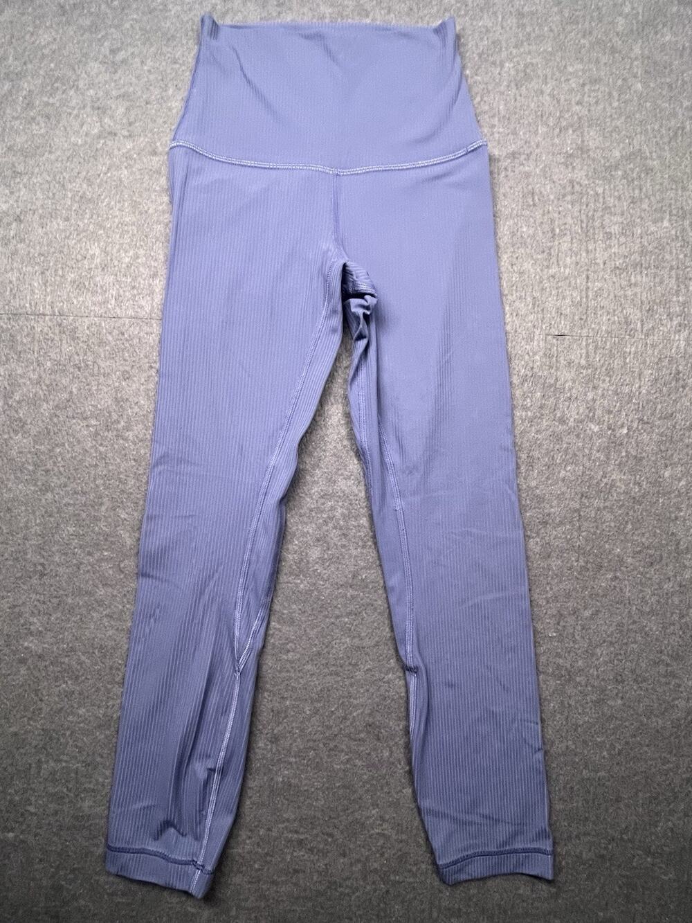 EXCELLENT LULULEMON Ribbed High Rise Leggings Purple Blue Size 0 28” Inseam